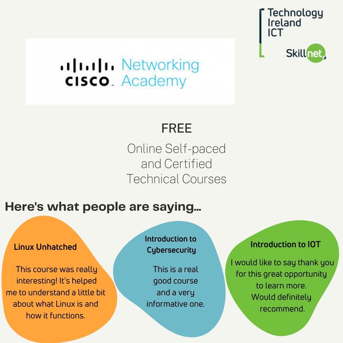 enero por qué asiático FREE Cisco Neworking Academy courses | ICT Skillnet